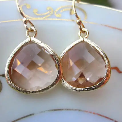 Blush Tear Drop Earrings