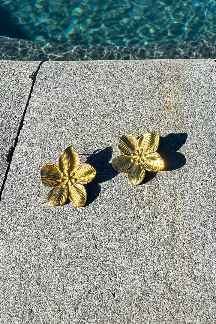 Gold Plated Flower Earrings