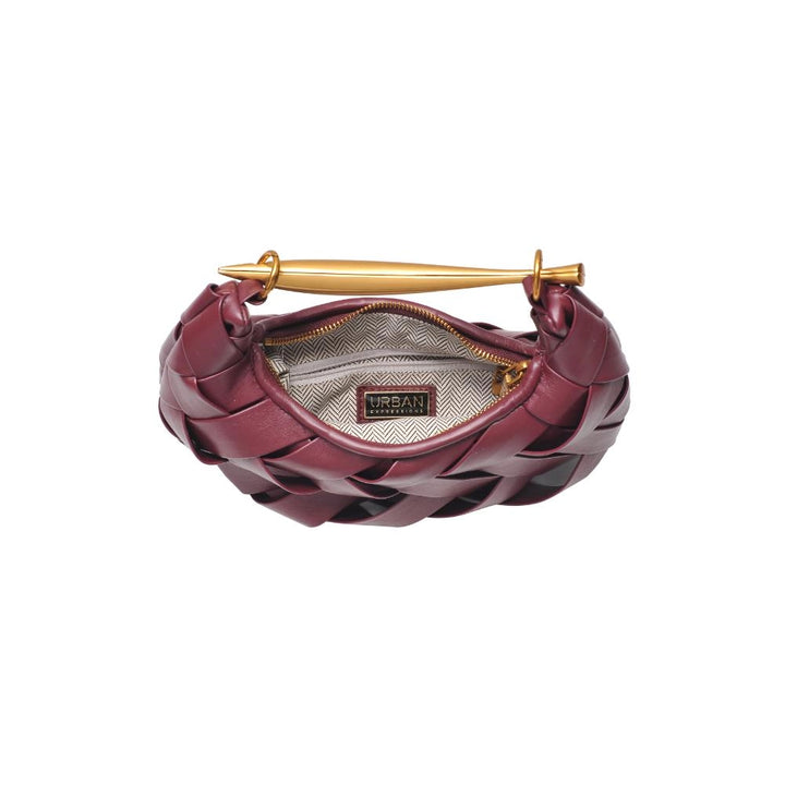 Chloe Woven Wine Crossbody Bag