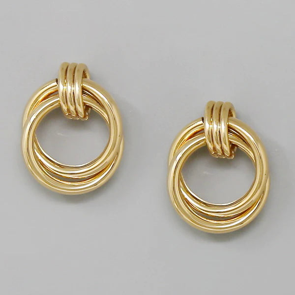 Interlinked Hoop Drop Earrings