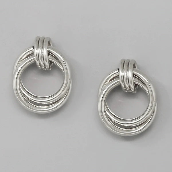 Interlinked Hoop Drop Earrings