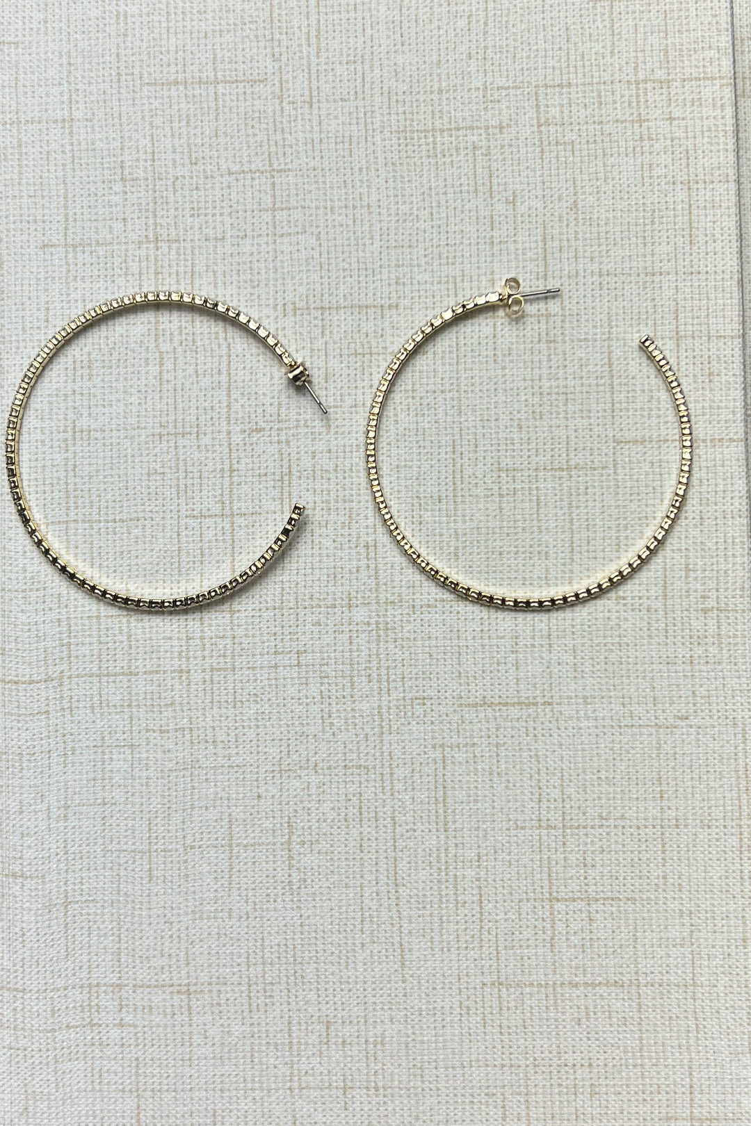 Large Rhinestone Hoop Earrings