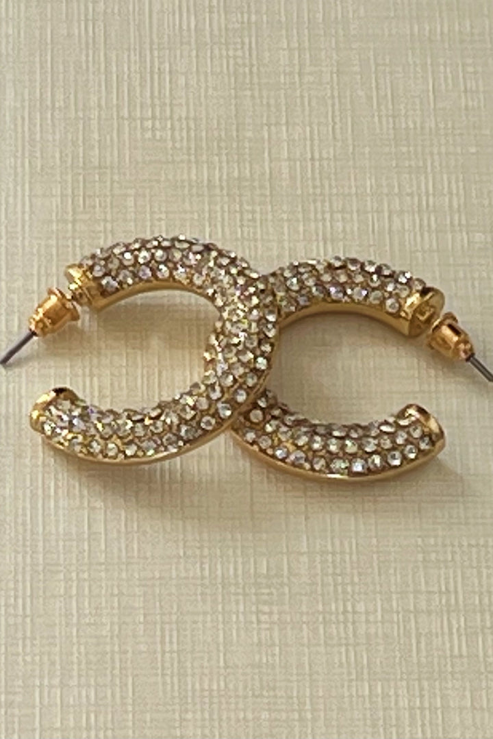 Pave Hoop Earrings