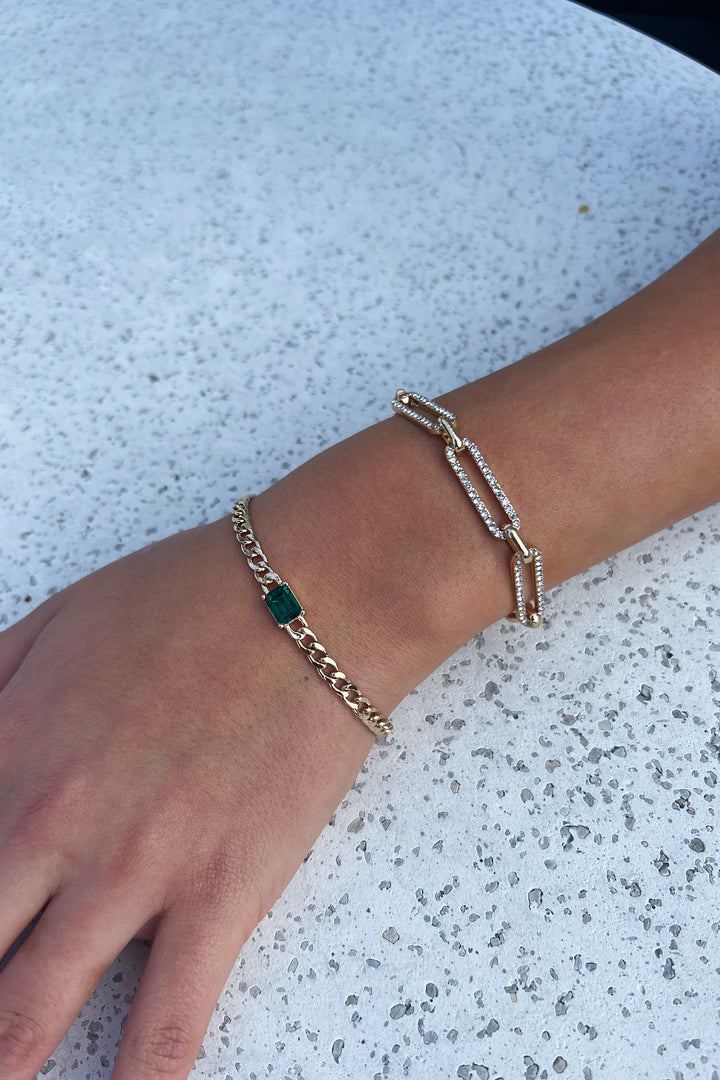 Emerald Glass Stone Bracelet